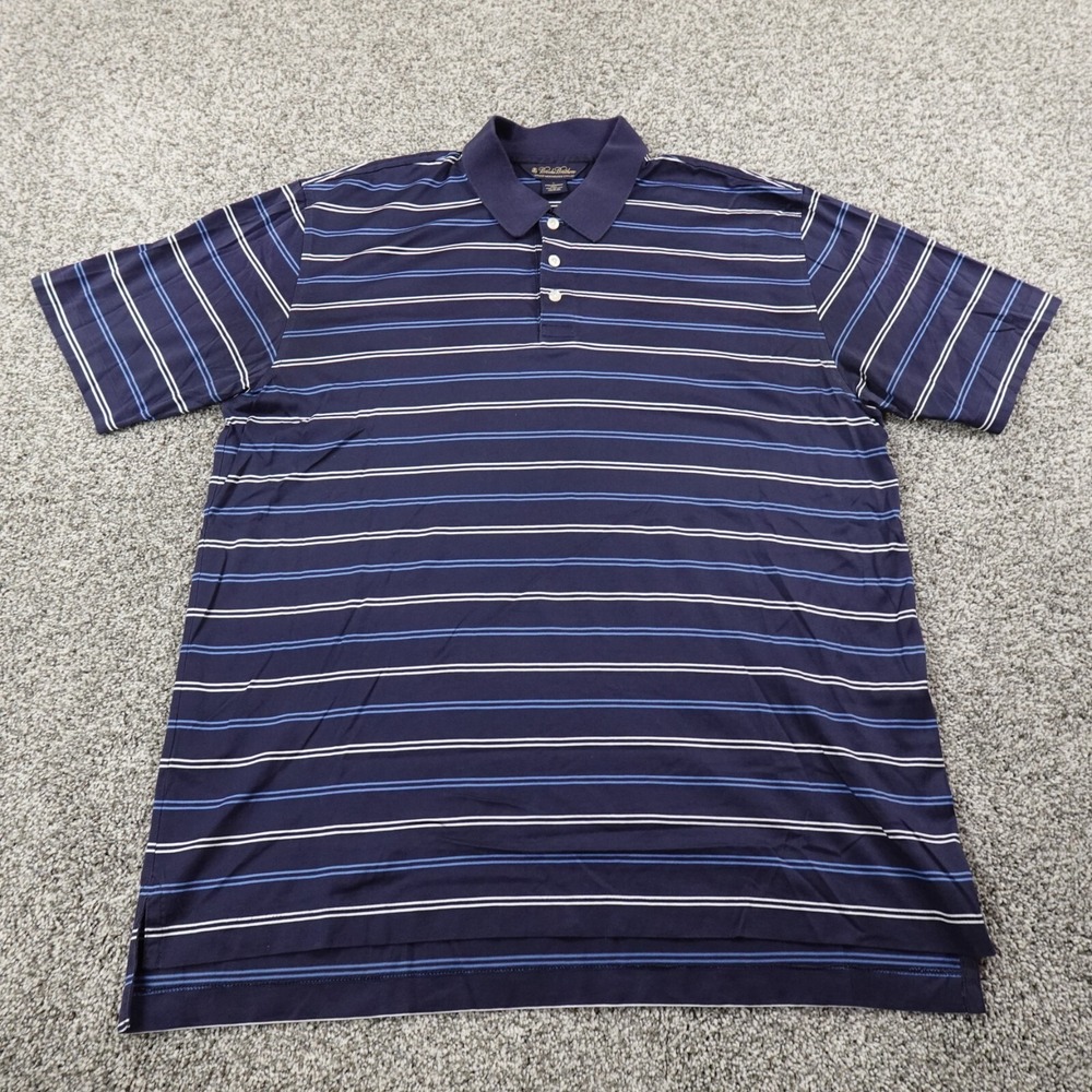 Brooks Brothers Polo Shirt‎ Mens L Blue Performance Knit Golf Lightweight Preppy